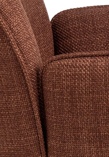 ACT NORDIC Glenda Esszimmerstuhl, mit Armlehnen und Drehfunktion – Terrakotta-Stoff und schwarzer Stahl