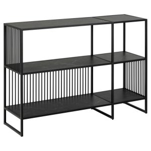 ACT NORDIC Strington reol, m. 2 hylder - mat sort Izmir ru melamin og mat sort stl