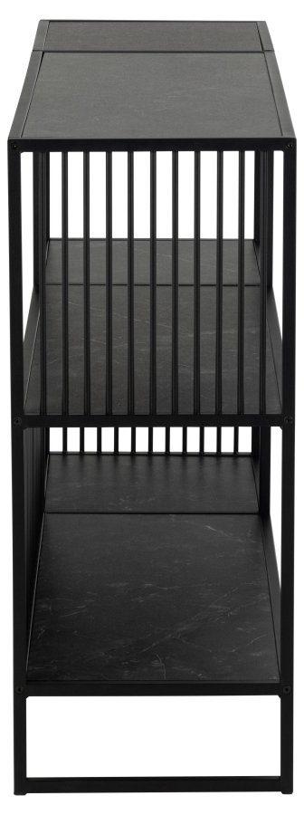 ACT NORDIC Strington Bücherregal, mit 2 Regalen – mattschwarzes Izmir-Melamin und mattschwarzer Stahl