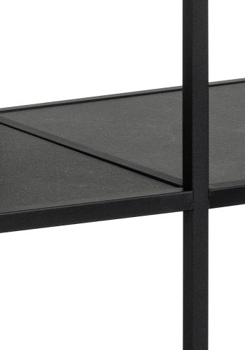 ACT NORDIC Strington Bücherregal, mit 2 Regalen – mattschwarzes Izmir-Melamin und mattschwarzer Stahl