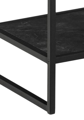 ACT NORDIC Strington Bücherregal, mit 5 Regalen – mattschwarzes Izmir-Melamin und mattschwarzer Stahl