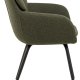 ACT NORDIC Dora Esszimmerstuhl, mit Armlehnen, Nähten und Reißverschluss – grüner Stoff und schwarzer Stahl