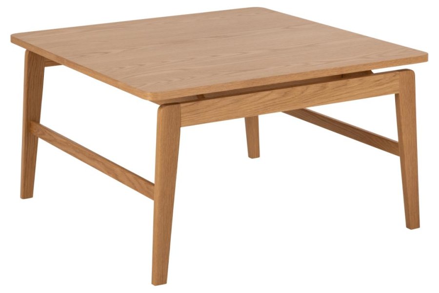 ACT NORDIC Essex Couchtisch, quadratisch - UV-lackiertes Eichenfurnier und NC-Lack-Eiche (80x80)