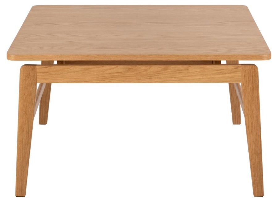 ACT NORDIC Essex Couchtisch, quadratisch - UV-lackiertes Eichenfurnier und NC-Lack-Eiche (80x80)