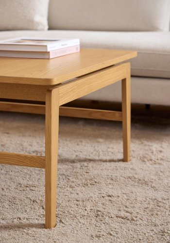 ACT NORDIC Essex Couchtisch, quadratisch - UV-lackiertes Eichenfurnier und NC-Lack-Eiche (80x80)