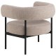 ACT NORDIC Oakfield loungestol, m. armln og posefjedre - beige stof og mat sort stl