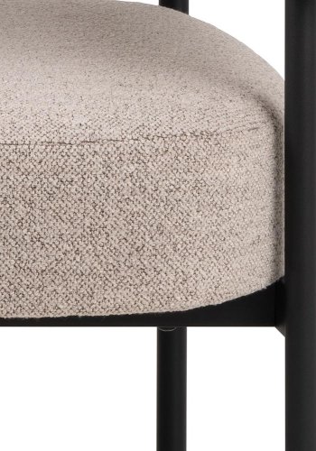 ACT NORDIC Oakfield loungestol, m. armln og posefjedre - beige stof og mat sort stl