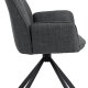 ACT NORDIC Glenda Esszimmerstuhl, mit Armlehnen und Drehfunktion - dunkelgrauer Stoff und schwarzer Stahl