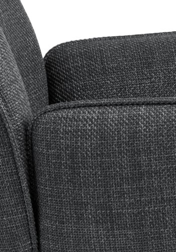 ACT NORDIC Glenda Esszimmerstuhl, mit Armlehnen und Drehfunktion - dunkelgrauer Stoff und schwarzer Stahl