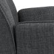 ACT NORDIC Glenda Esszimmerstuhl, mit Armlehnen und Drehfunktion - dunkelgrauer Stoff und schwarzer Stahl