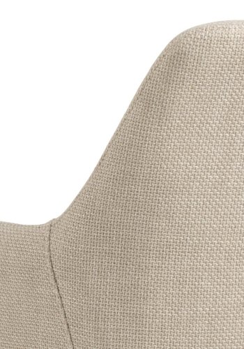 ACT NORDIC Lizzy Esszimmerstuhl, mit Armlehnen und Reißverschluss – beiger Stoff und schwarzer Stahl