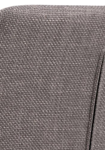 ACT NORDIC Lizzy Esszimmerstuhl, mit Armlehnen und Reißverschluss – hellgraubrauner Stoff und schwarzer Stahl