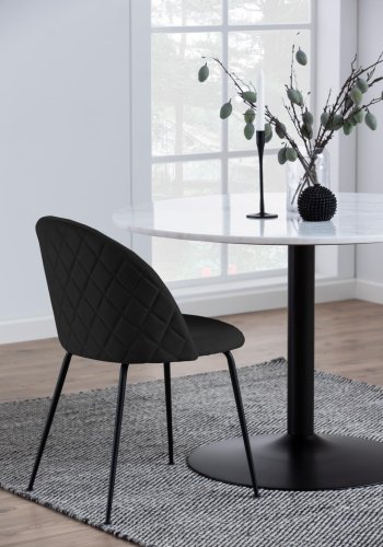 ACT NORDIC Louise matstol - svart tyg och mattsvart st�l