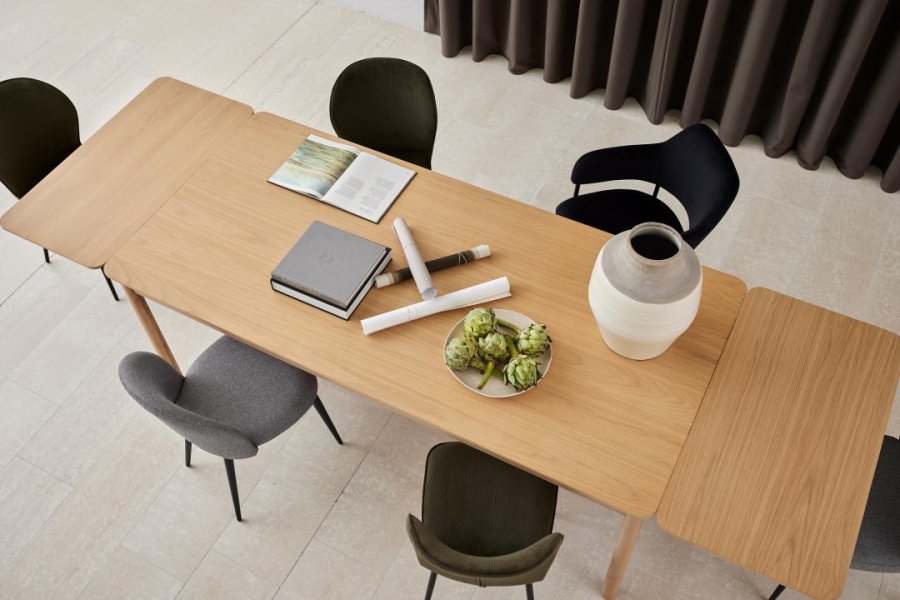 ACT NORDIC Evelyn Esszimmerstuhl, mit Reißverschluss – olivgrüner Stoff und schwarzer Stahl