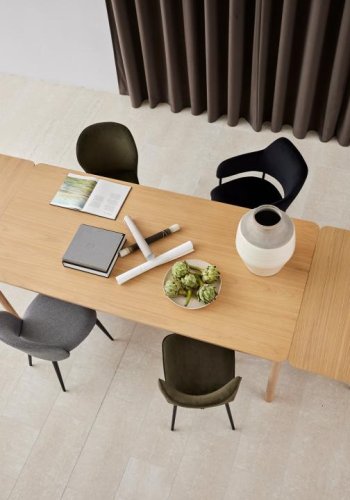 ACT NORDIC Evelyn Esszimmerstuhl, mit Reißverschluss – olivgrüner Stoff und schwarzer Stahl