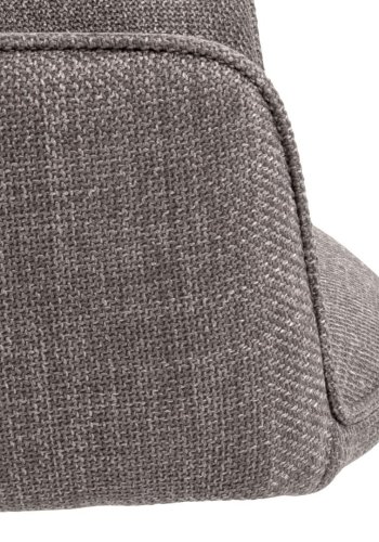 ACT NORDIC Glenda Esszimmerstuhl, mit Armlehnen und Drehfunktion – hellgraubrauner Stoff und schwarzer Stahl