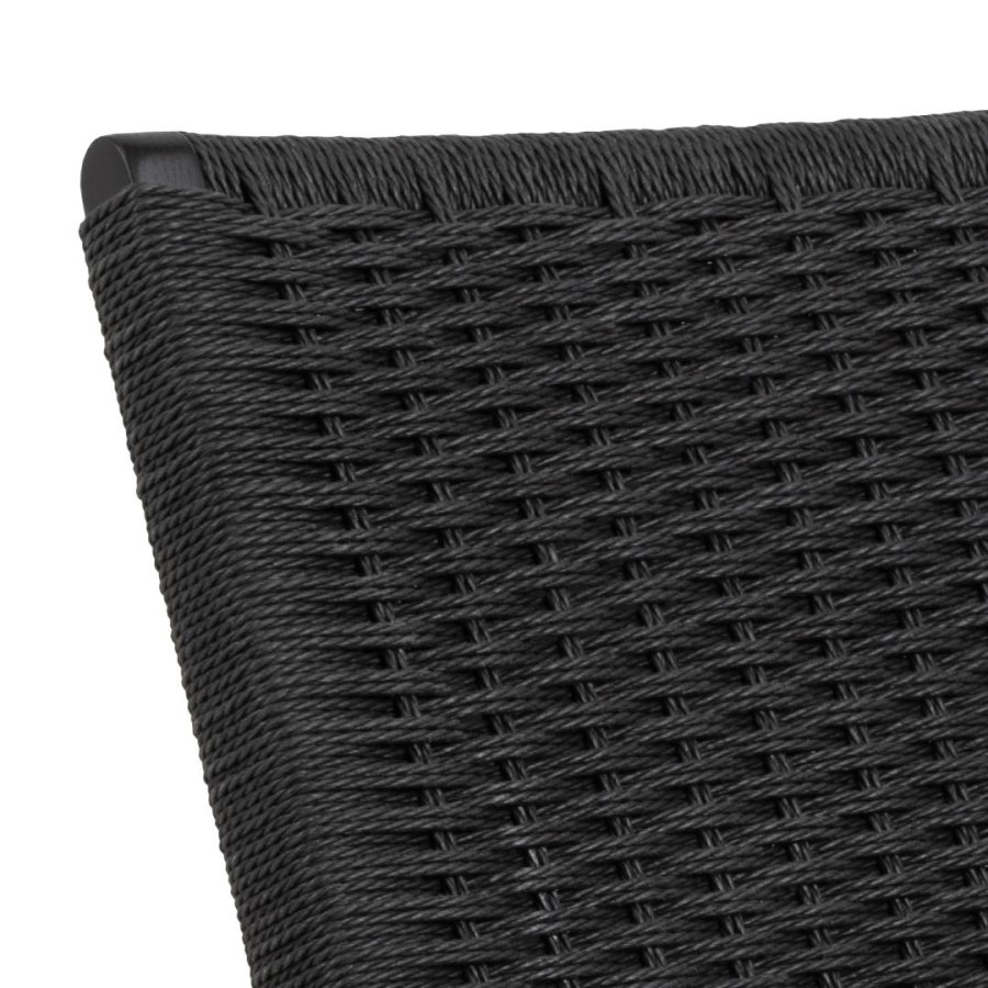 ACT NORDIC Carson lenestol - matt svart papirkurv med vevd mnster og matt svart NC-lakkert eik