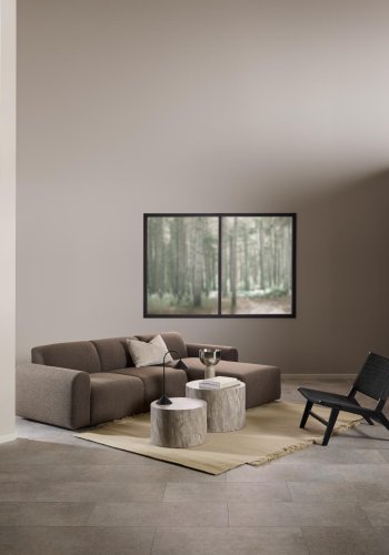 ACT NORDIC Carson lenestol - matt svart papirkurv med vevd mnster og matt svart NC-lakkert eik