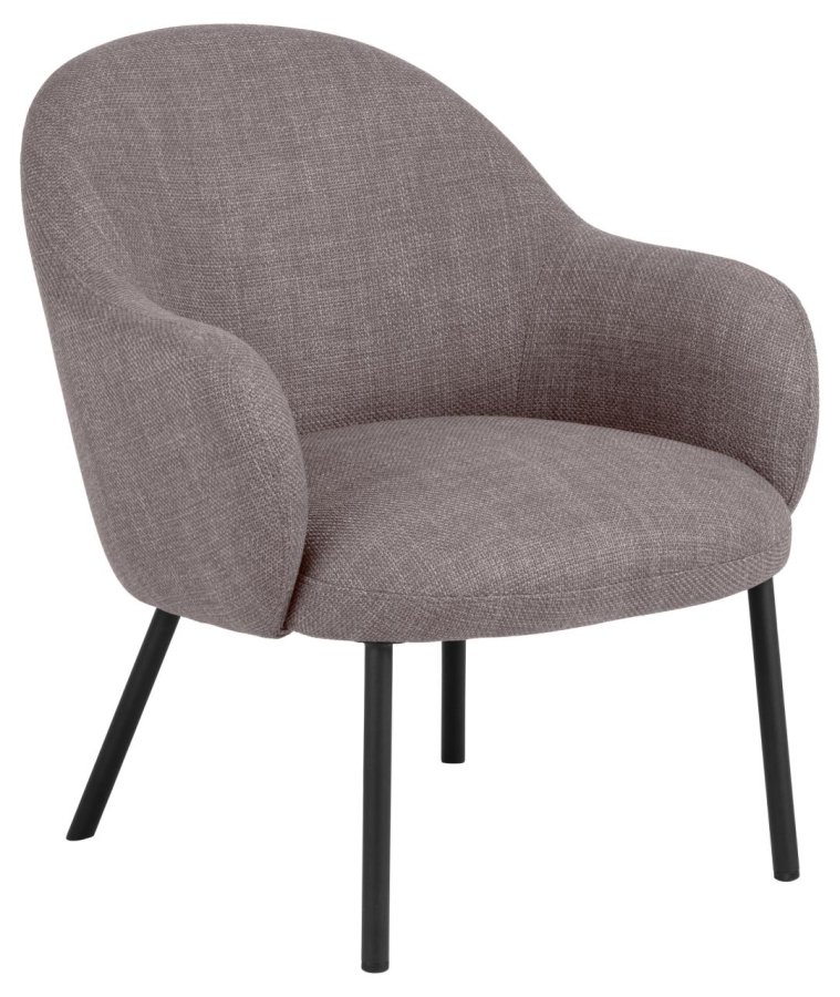 ACT NORDIC Spencer lenestol, med armlener - lys grbrunt stoff og svart stl