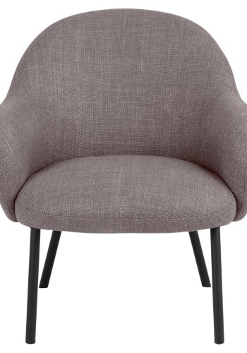 ACT NORDIC Spencer lenestol, med armlener - lys grbrunt stoff og svart stl