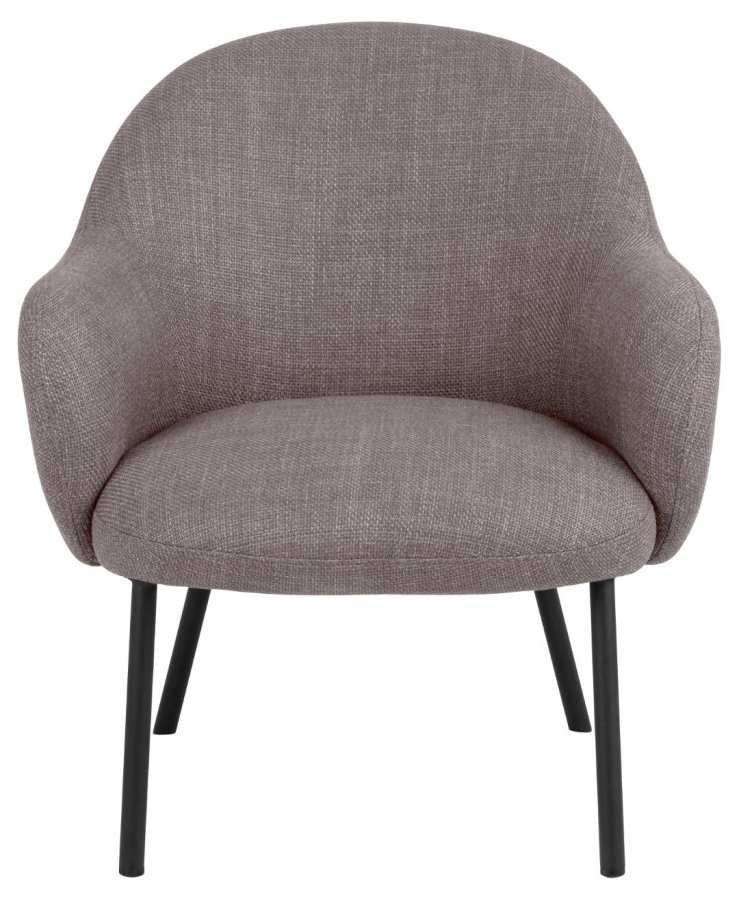 ACT NORDIC Spencer lenestol, med armlener - lys grbrunt stoff og svart stl