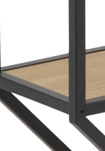 ACT NORDIC Seaford Wandregal, achteckig – mattes Wildeiche-Melamin und schwarzer Stahl