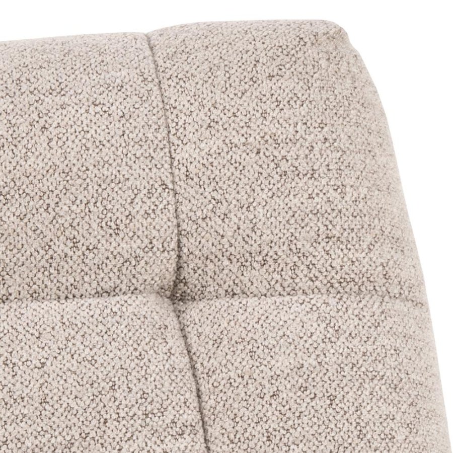 ACT NORDIC Paris Drehstuhl, mit Armlehnen, quadratischen Nähten und Reißverschluss – beiger Stoff und schwarzer Stahl