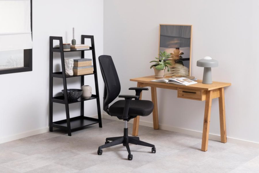 ACT NORDIC Wally Bücherregal, mit Treppenform und 4 Regalen – schwarzes MDF