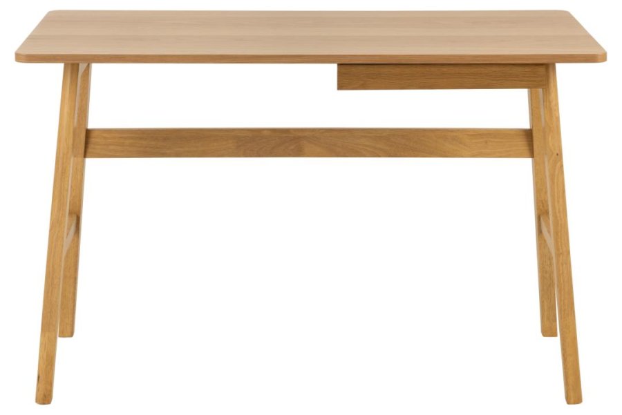 ACT NORDIC Barnett Schreibtisch, mit 1 Schublade - Eichenfurnier matt/Eiche matt gebeizt, Acryllack, Gummibaumholz (120x60)