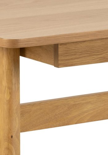 ACT NORDIC Barnett Schreibtisch, mit 1 Schublade - Eichenfurnier matt/Eiche matt gebeizt, Acryllack, Gummibaumholz (120x60)