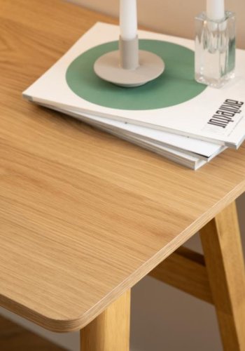 ACT NORDIC Barnett Schreibtisch, mit 1 Schublade - Eichenfurnier matt/Eiche matt gebeizt, Acryllack, Gummibaumholz (120x60)