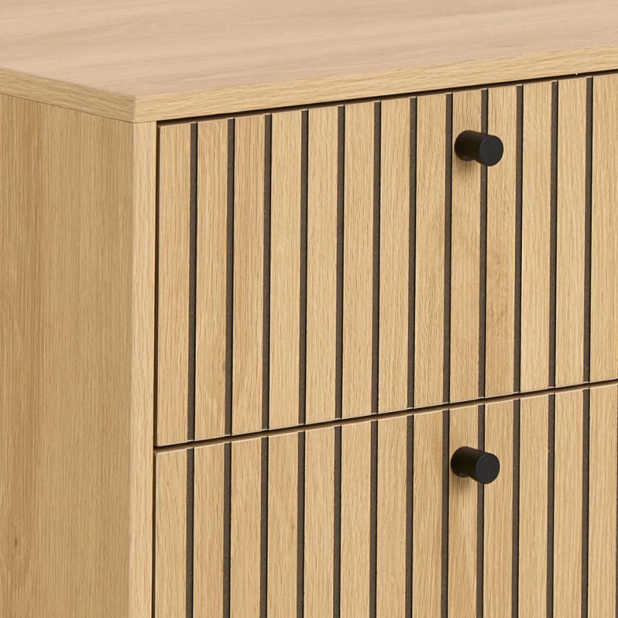 ACT NORDIC Albany natbord, m. 2 skuffer - eg melamin og sort stl45.6x40