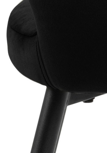 ACT NORDIC Ranja Esszimmerstuhl, mit Armlehnen – schwarzer Stoff und schwarzer Stahl