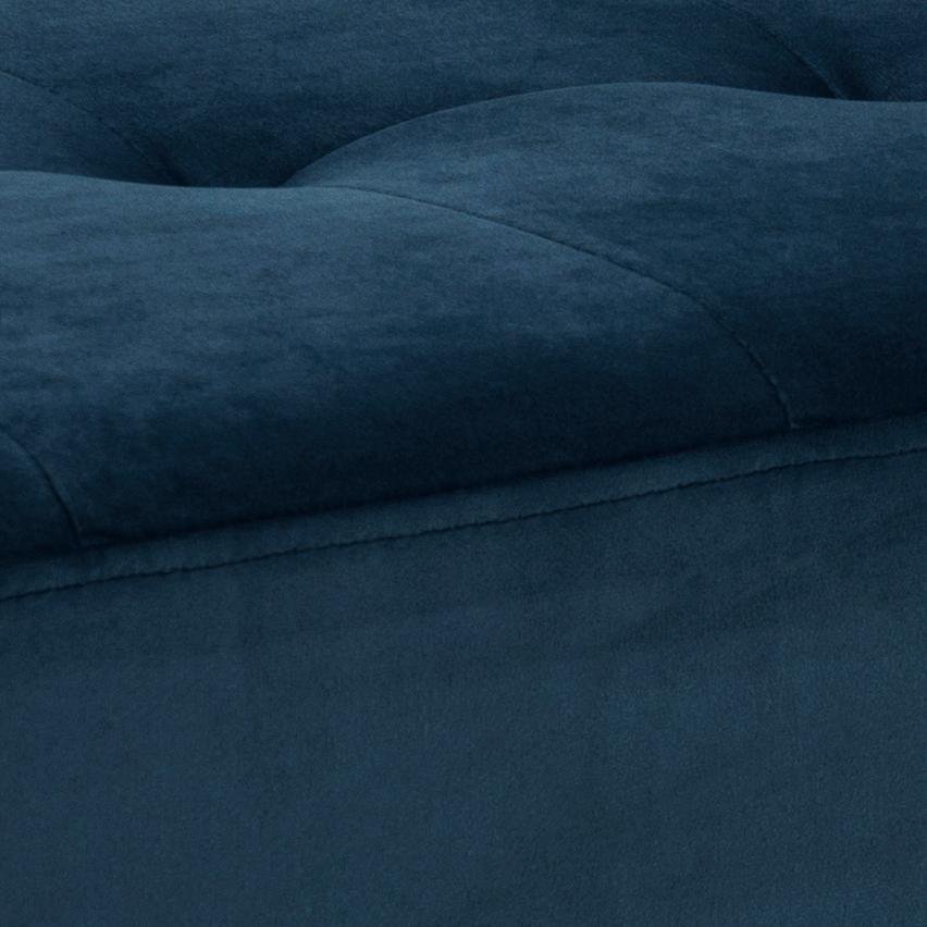 ACT NORDIC Rechteckige Glory-Bank mit Spezialnähten – marineblauer Stoff und schwarzer Stahl (95 x 38)