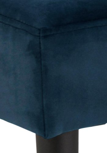 ACT NORDIC Rechteckige Glory-Bank mit Spezialnähten – marineblauer Stoff und schwarzer Stahl (95 x 38)