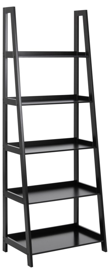 ACT NORDIC Wally Bücherregal, mit Treppenform und 5 Regalen – schwarzes MDF