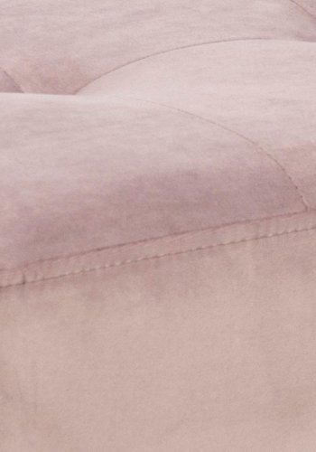 ACT NORDIC Rechteckige Glory-Bank mit Spezialnähten – Stoff in Altrosa und schwarzer Stahl (95 x 38)