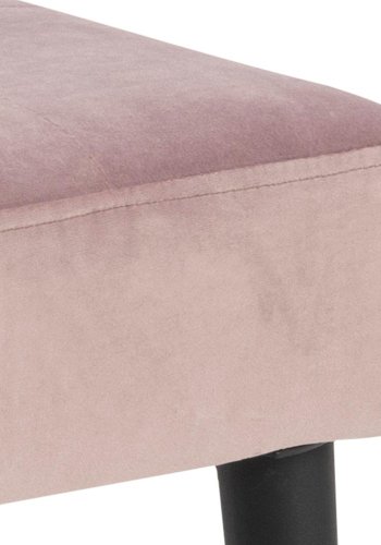 ACT NORDIC Rechteckige Glory-Bank mit Spezialnähten – Stoff in Altrosa und schwarzer Stahl (95 x 38)