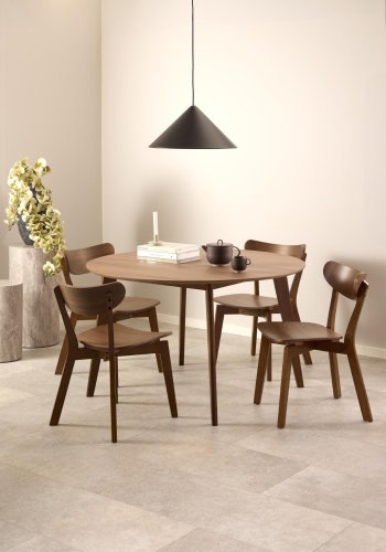 ACT NORDIC Terningpedestal, rund - grtt marmorriver grovt papir (34) (sett med 2)