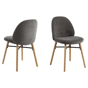 ACT NORDIC Sophia spisebordsstol - mrkegr stof og mat natur egetr