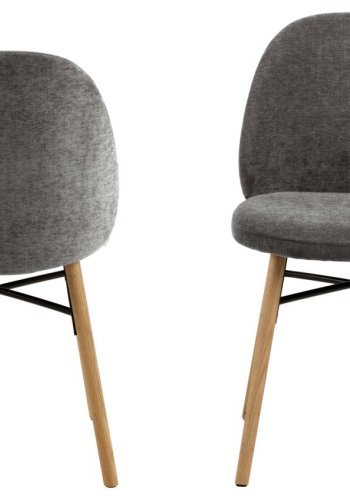 ACT NORDIC Sophia spisestuestol - mrkegrtt stoff og matt naturlig eik