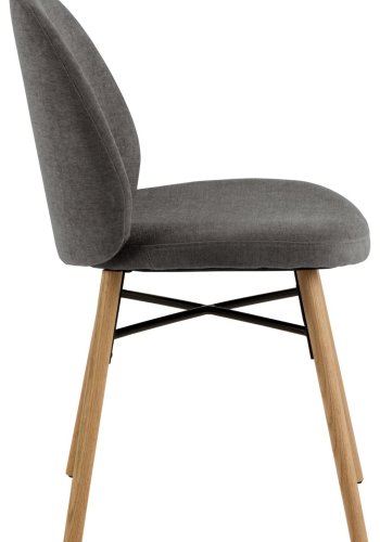 ACT NORDIC Sophia spisestuestol - mrkegrtt stoff og matt naturlig eik