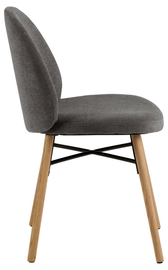 ACT NORDIC Sophia spisestuestol - mrkegrtt stoff og matt naturlig eik