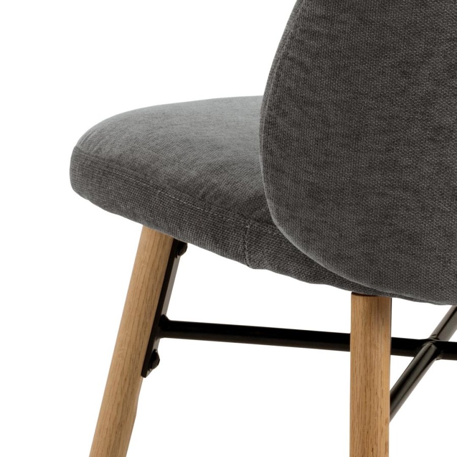 ACT NORDIC Sophia spisestuestol - mrkegrtt stoff og matt naturlig eik