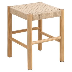 ACT NORDIC Alvin skammel, m. vvet mnster - off white papirflet og natur fyrretr (35x35)