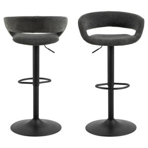 ACT NORDIC Grace barkrakk, med ryggsttte, armlener, fotsttte, svingfunksjon - mrkegrtt stoff og svart stl