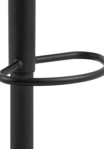 ACT NORDIC Grace Barhocker, mit Rückenlehne, Armlehnen, Fußstütze, Drehfunktion – dunkelgrauer Stoff und schwarzer Stahl