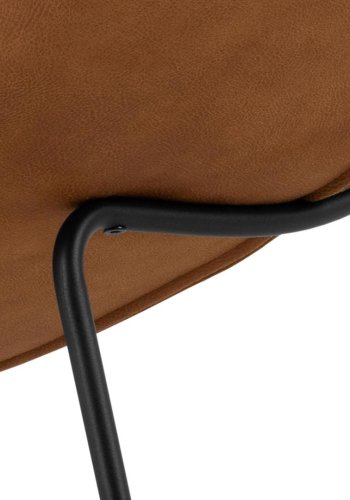 ACT NORDIC Chaplin sjeselong, med horisontale smmer - konjakkblanding i stoff og svart stl (63x156)