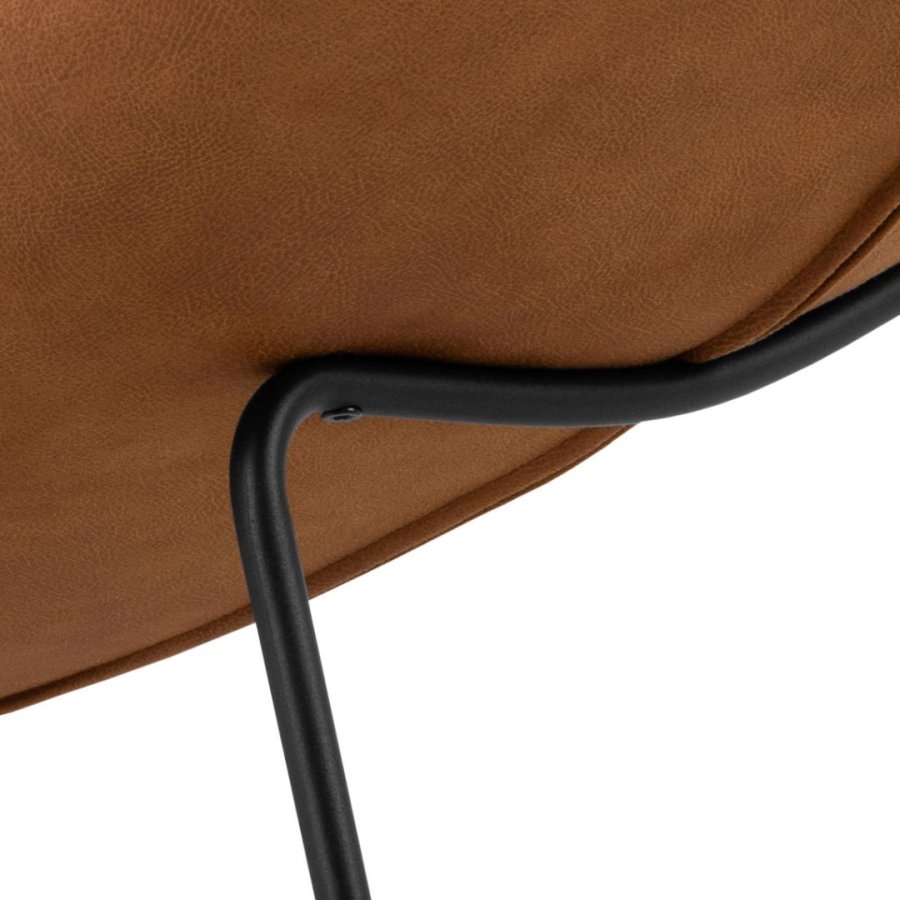 ACT NORDIC Chaplin sjeselong, med horisontale smmer - konjakkblanding i stoff og svart stl (63x156)