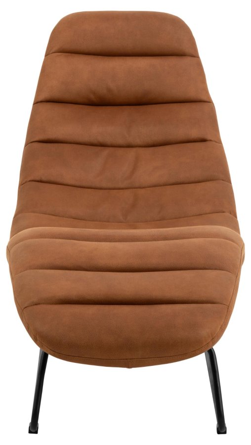 ACT NORDIC Chaplin sjeselong, med horisontale smmer - konjakkblanding i stoff og svart stl (63x156)